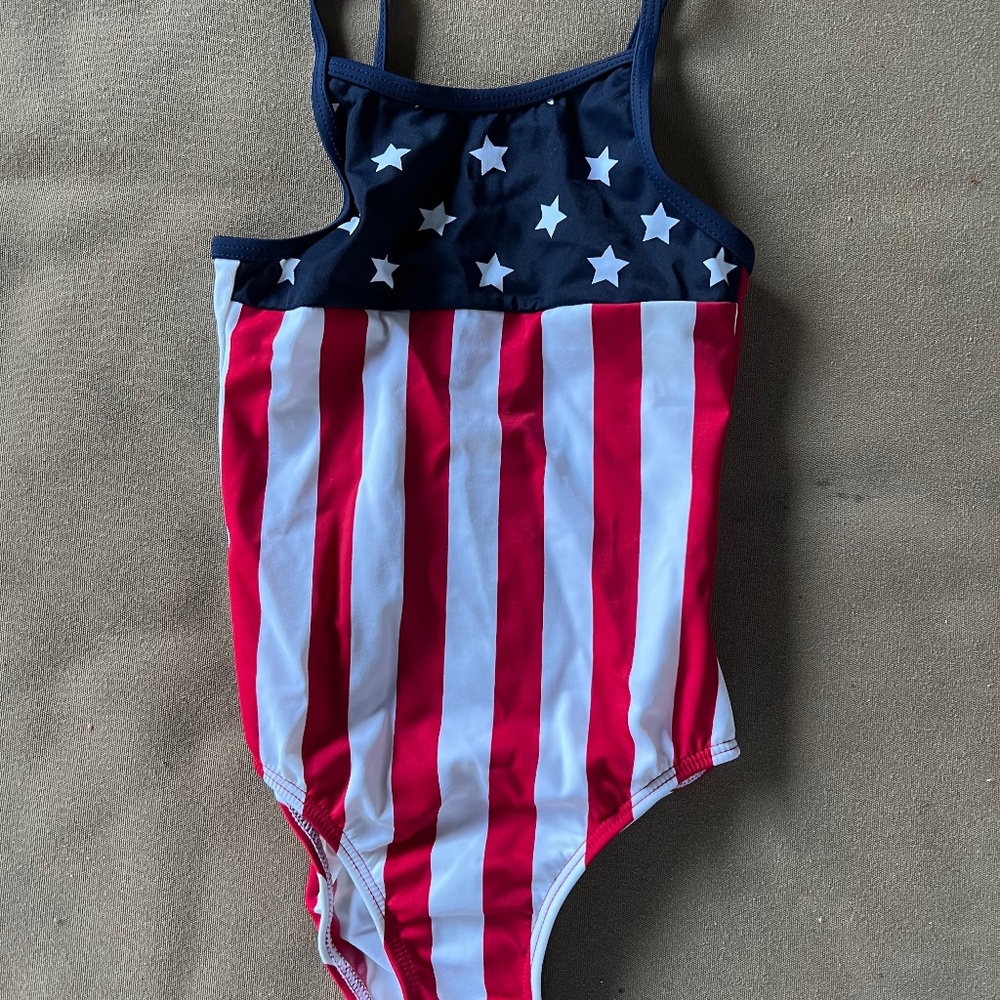 NWT Children’s Place Patriotic Stars and Stripes One Piece Swim Bathing Suit